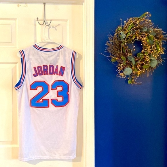 Retro #23 Jordan Space Jam Tune Squad Basketball Jersey White Throwback Stitched - Picture 6 of 7